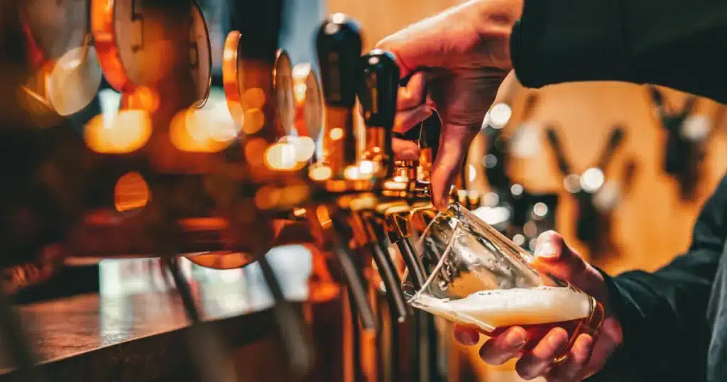Public house pouring drinks